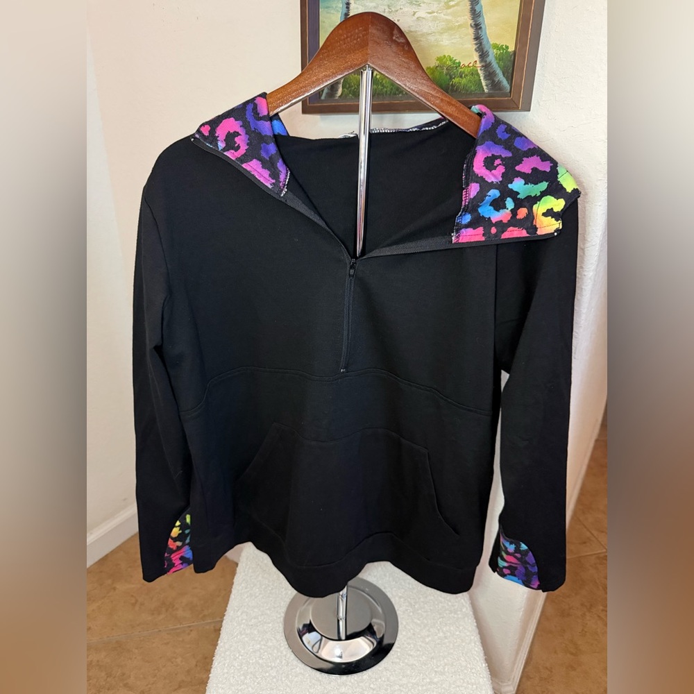 Shirley & Stone Audre Neon Leopard Hoodie.